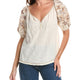 ANTIQUE WHITE/MOCHA FLORAL PAT