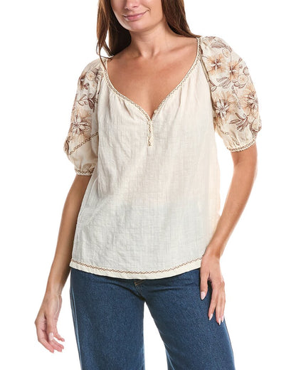ANTIQUE WHITE/MOCHA FLORAL PAT-