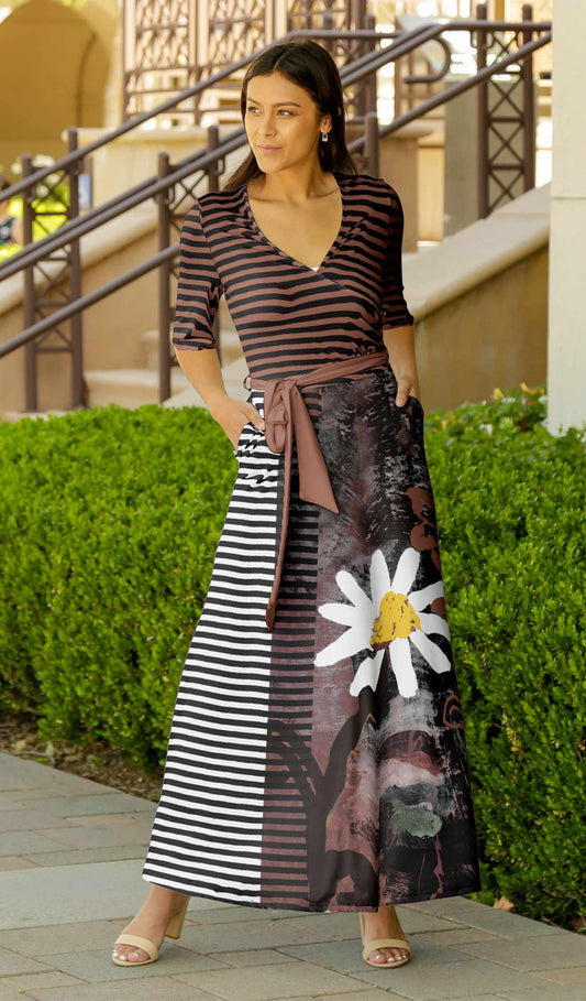 Black & Taupe Daisy Border-