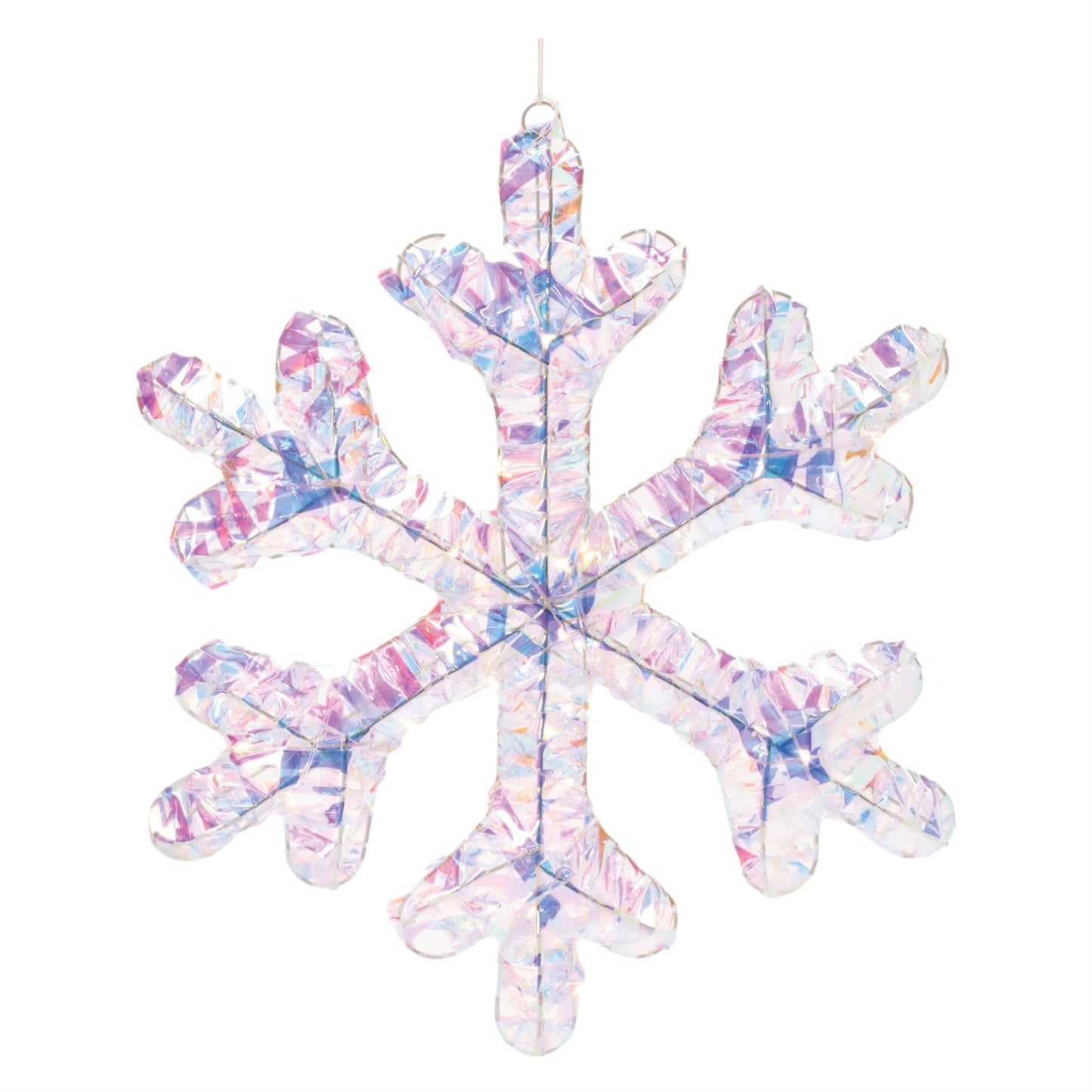 Melrose International Iridescent LED Hanging Snowflake (Set of 2)
