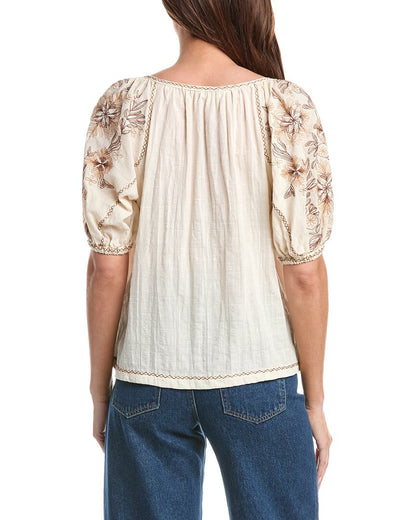 ANTIQUE WHITE/MOCHA FLORAL PAT-