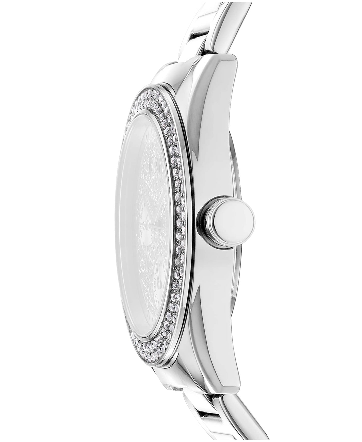 Dkny Women Watch, Silver Color Case, Silver Powder Dial, Stainless Steel Metal Bracelet, Multi-Function, 5 Atm