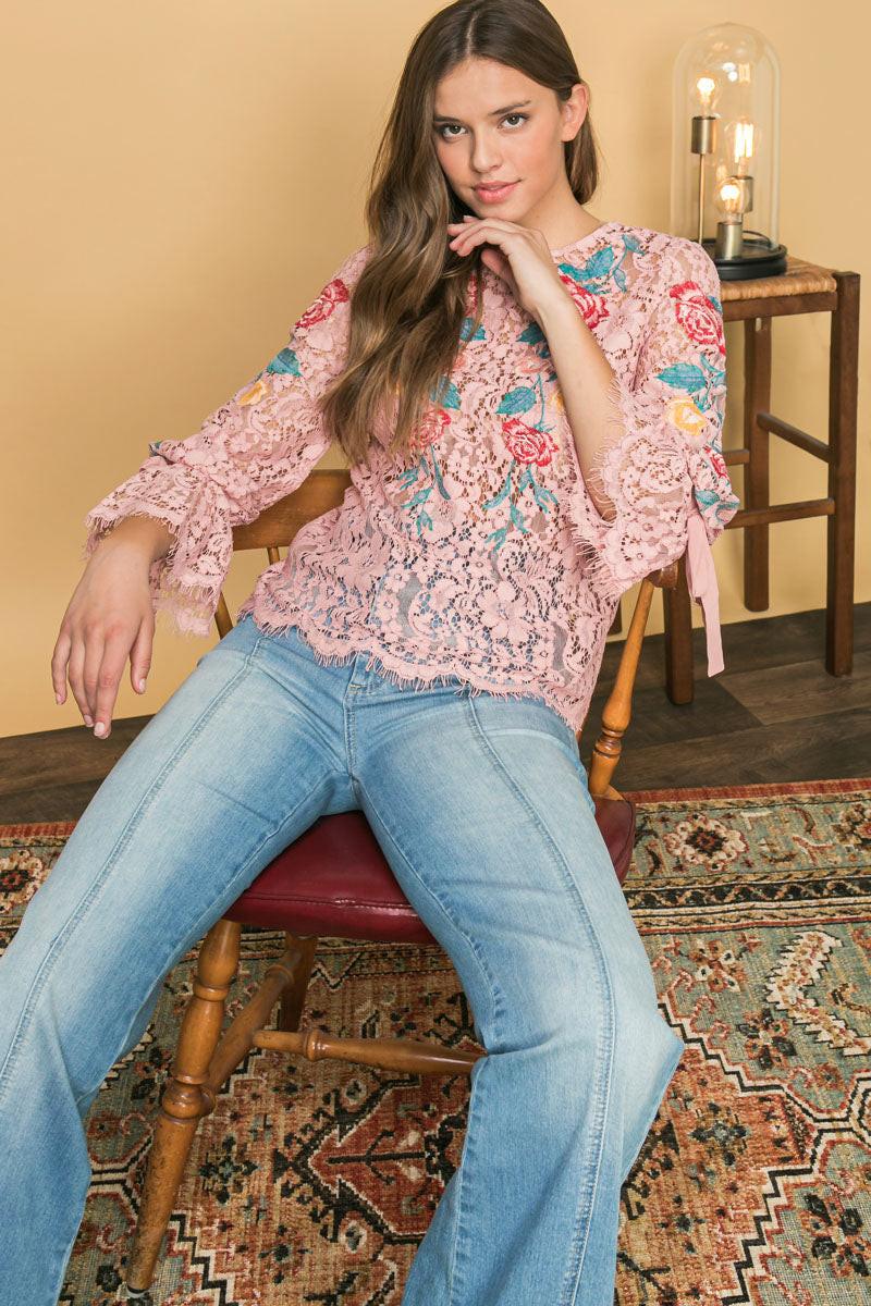 Embroidered Lace Top