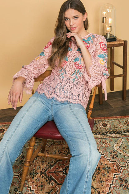 Embroidered Lace Top