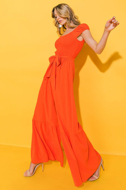 Smile Afternoon in Woven Jumpsuit