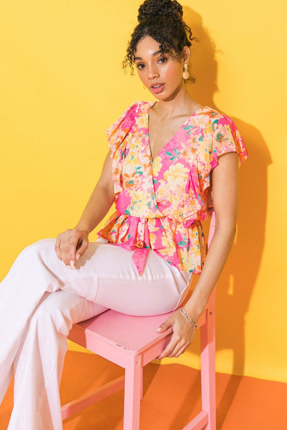Faded View Woven Top