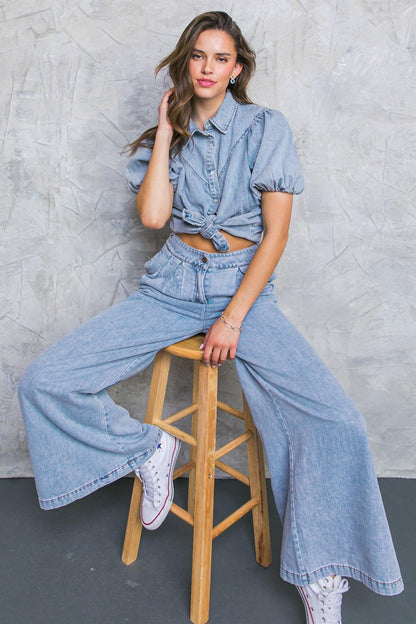 Be My Baby Acid Washed Top