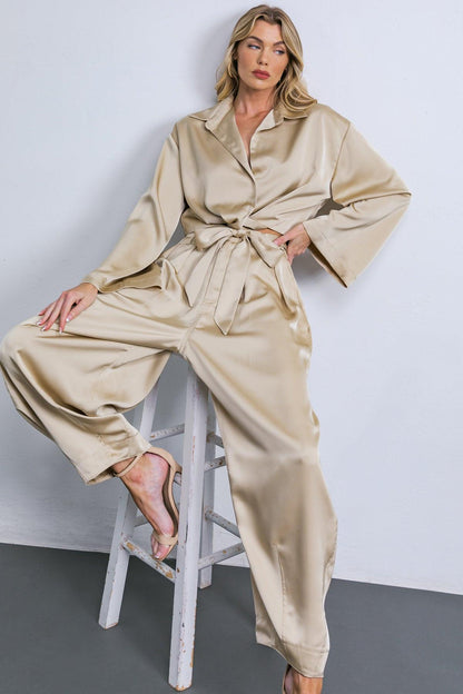 Powerful Charm Woven Satin Top