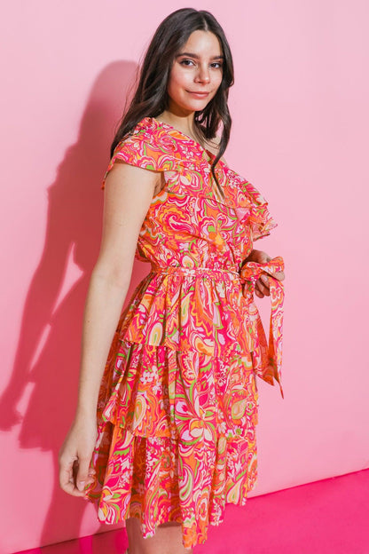 Sunflower Fields One Shoulder Mini Dress