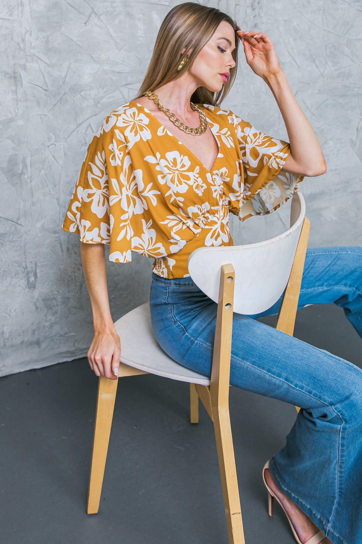 Let the Light in Brown Woven Top
