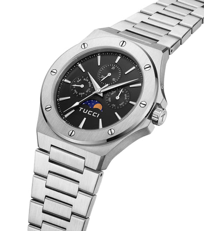 Silver Tone Black-