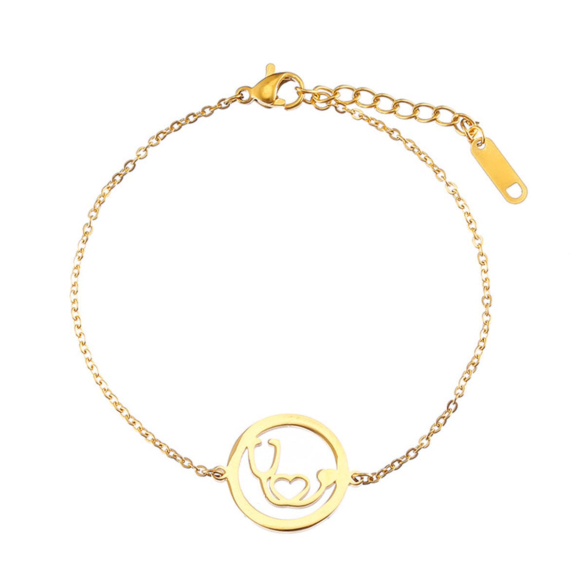 Goldtone Stethoscope Charm Bracelet