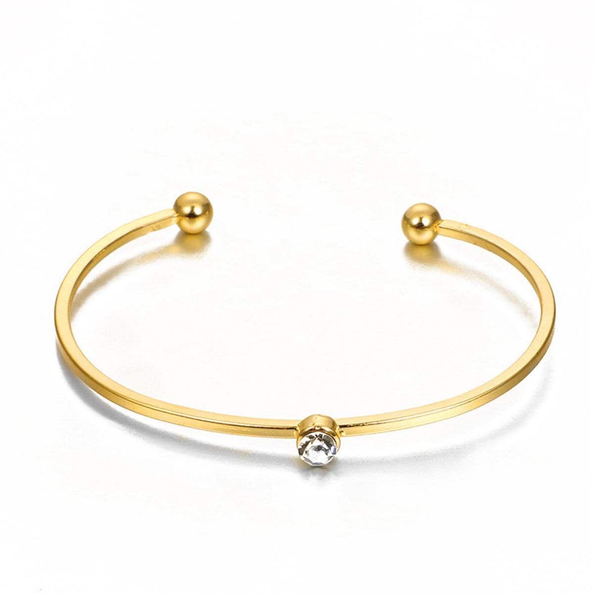 Cubic Zirconia & Goldtone Arrow Cuff & Bracelet Set