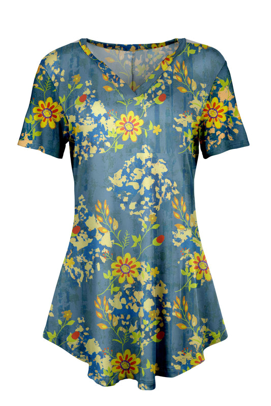 Blue and Yellow Floral-