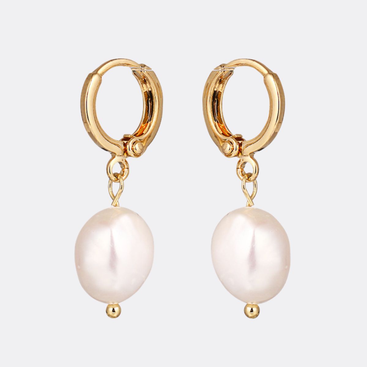 Mint & Lily Freshwater Pearl Drop Huggie Earrings