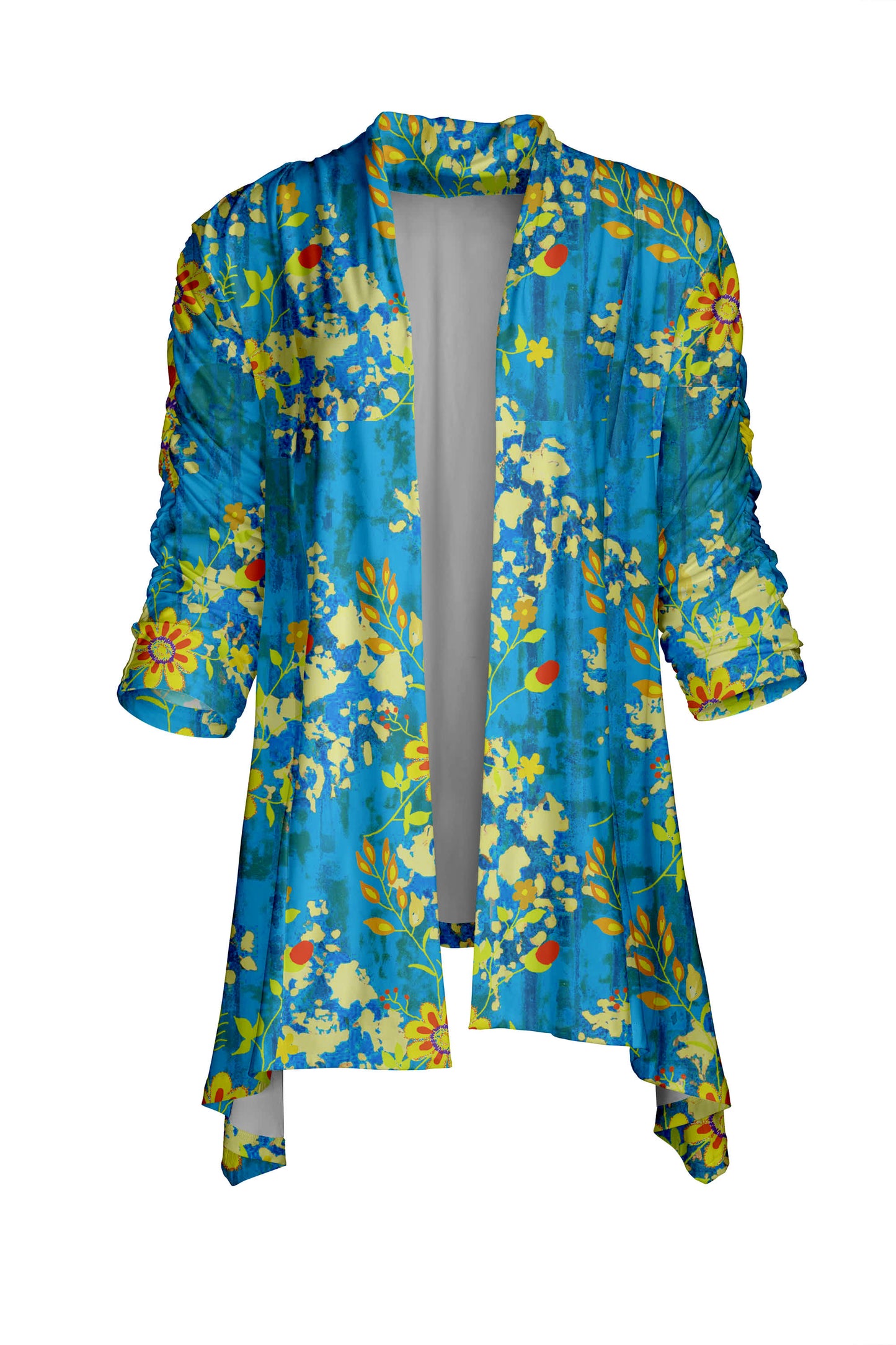 Blue Yellow Tropical Floral-