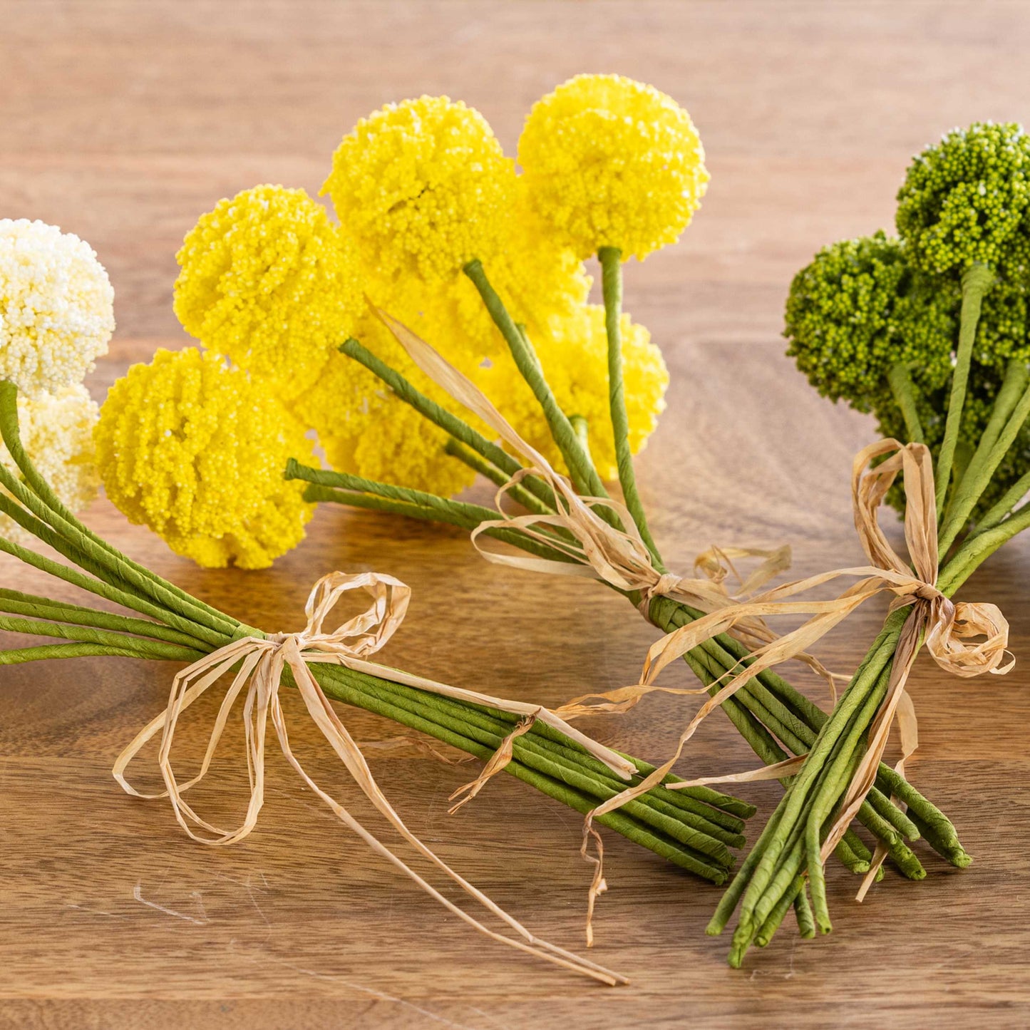 Faux Floral Billy Bob Bunch Yellow Artificial Stems Spring Home Decorations for a Bright Seasonal Touch
