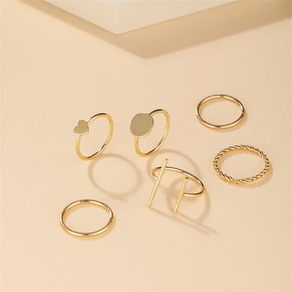 Goldtone Heart Ring Set