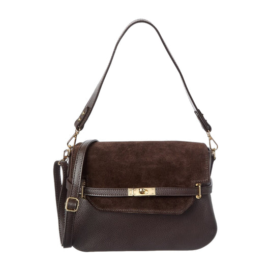 Isabella Rossetti Greta Suede & Leather Handbag