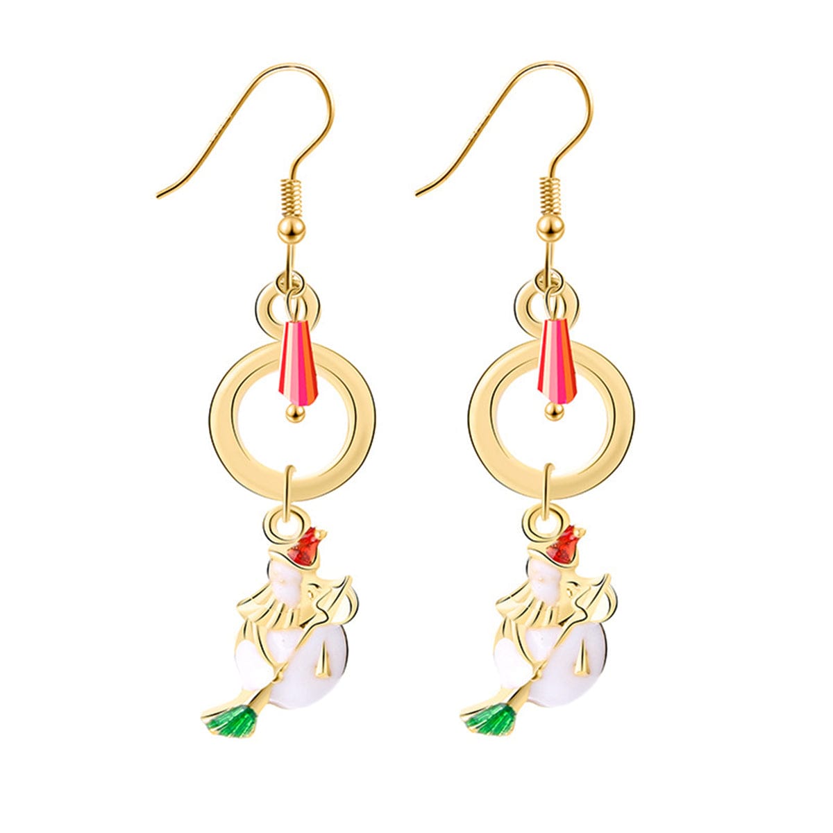 Goldtone Snowman Drop Earrings