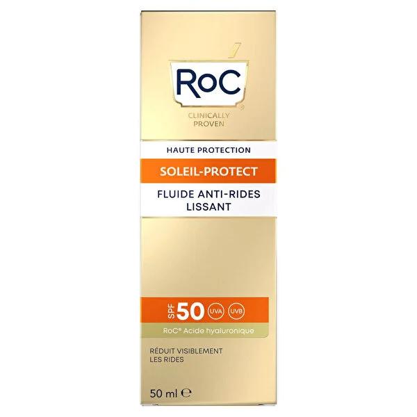 Roc Facial Sunscreen SPF 50: Anti-Wrinkle, Soothing & Hypoallergenic Sun Protection for Sensitive, Aging Skin - Fragrance-Free, Chrysanthemum Enriched