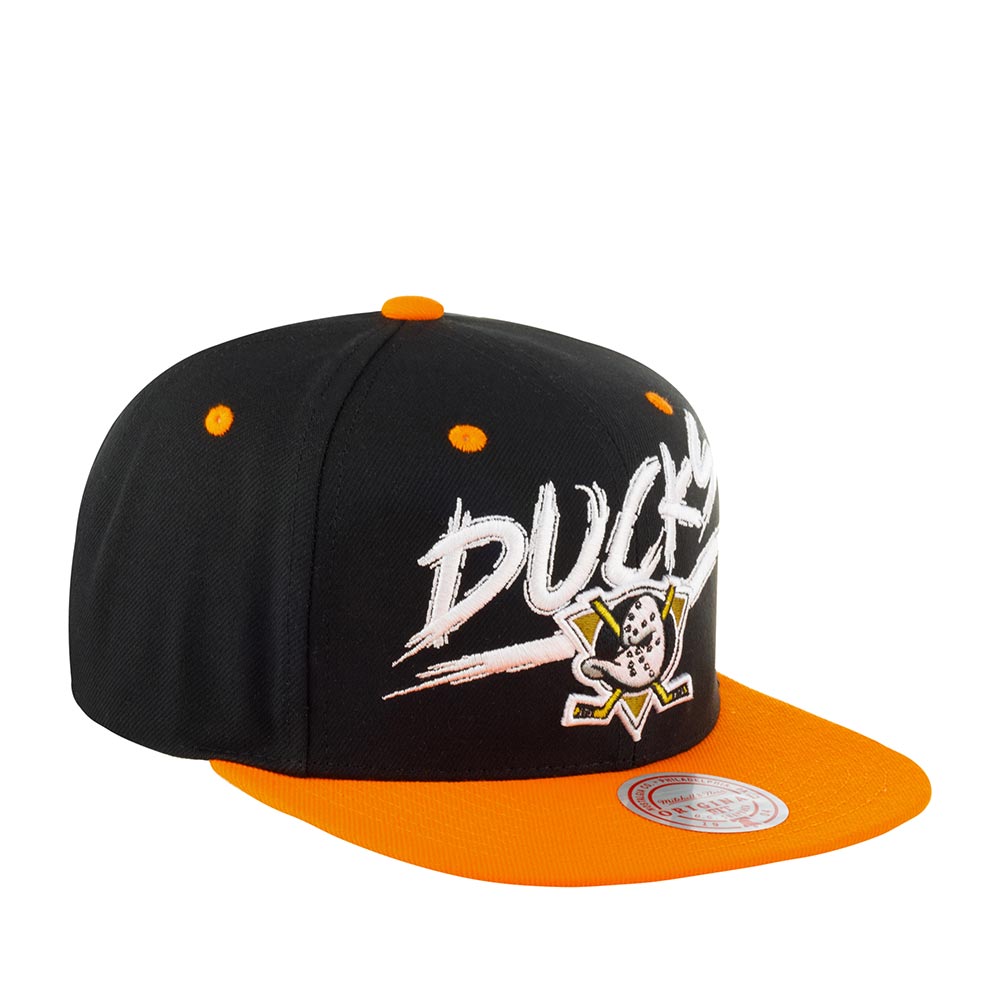 Men's Mitchell & Ness Nhl Transcript Snapback Ducks - Black-Orange