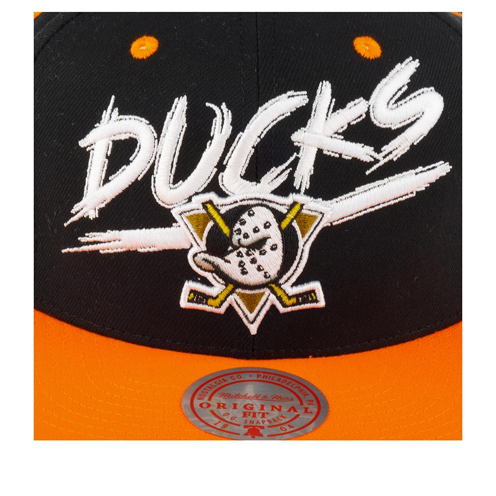 Men's Mitchell & Ness Nhl Transcript Snapback Ducks - Black-Orange
