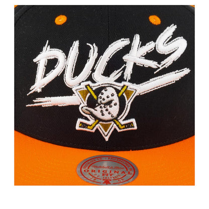 Mitchell & Ness Men's NHL Transcript Snapback Ducks Snapback Caps