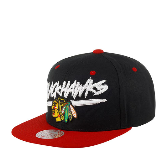 Men's Mitchell & Ness Nhl Transcript Snapback Blackhawks - Black-Red