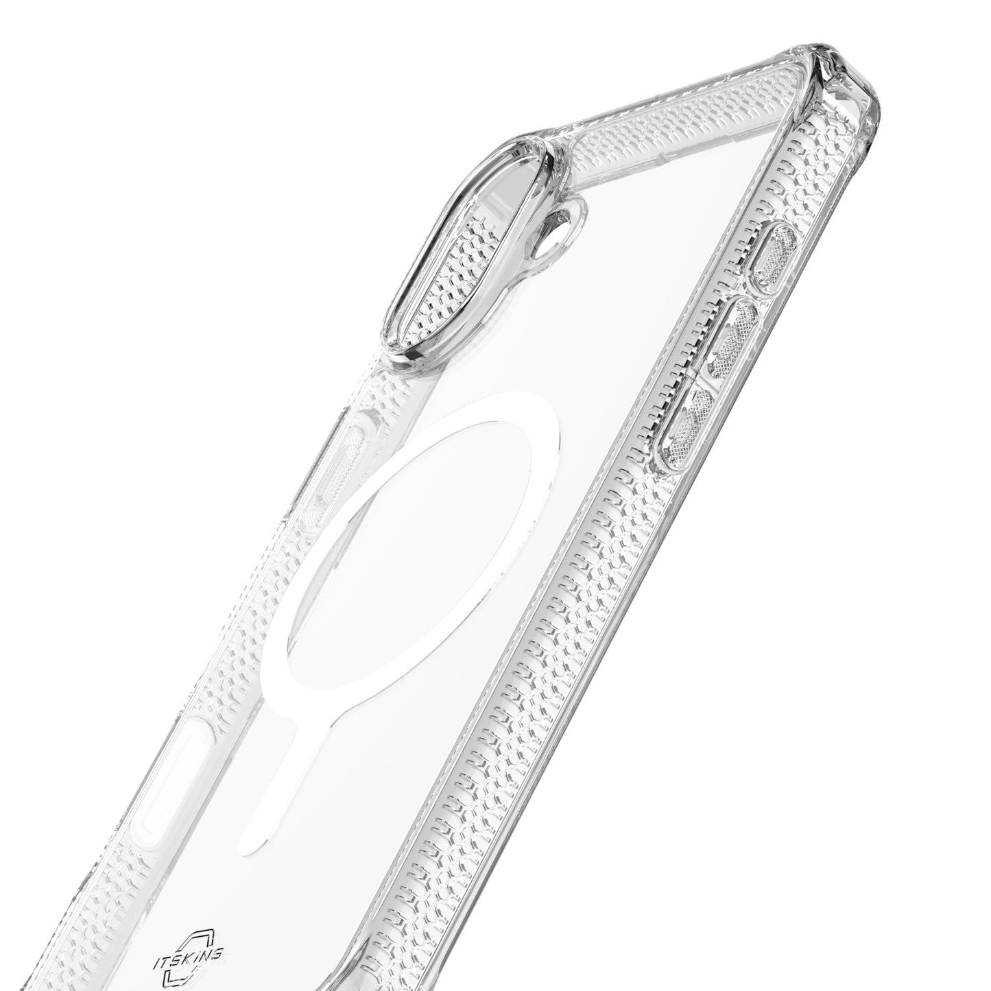 Itskins Hybrid R // Clear Touch Magnetic Protective Phone Case for Iphone 16, Compatible with Magsafe, Slim Hybrid Case, Anti-Yellowing, Military Shockproof Cover - Transparent