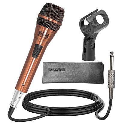 5 Core XLR Microphone Dynamic Mic Karaoke Singing Studio Microfono Handheld Mics - Copper