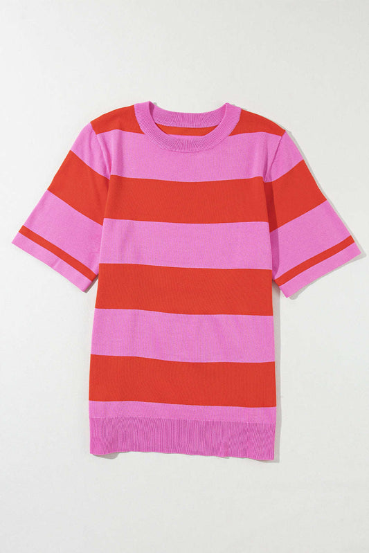 Threaded Pear Alisson Striped Knitted Top