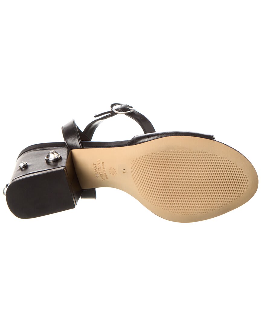 Stuart Weitzman Allshine Block 75 Leather Sandal