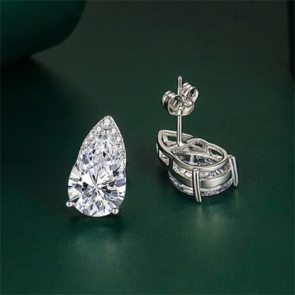 Clear Crystal & Cubic Zirconia Pear-Cut Stud Earrings