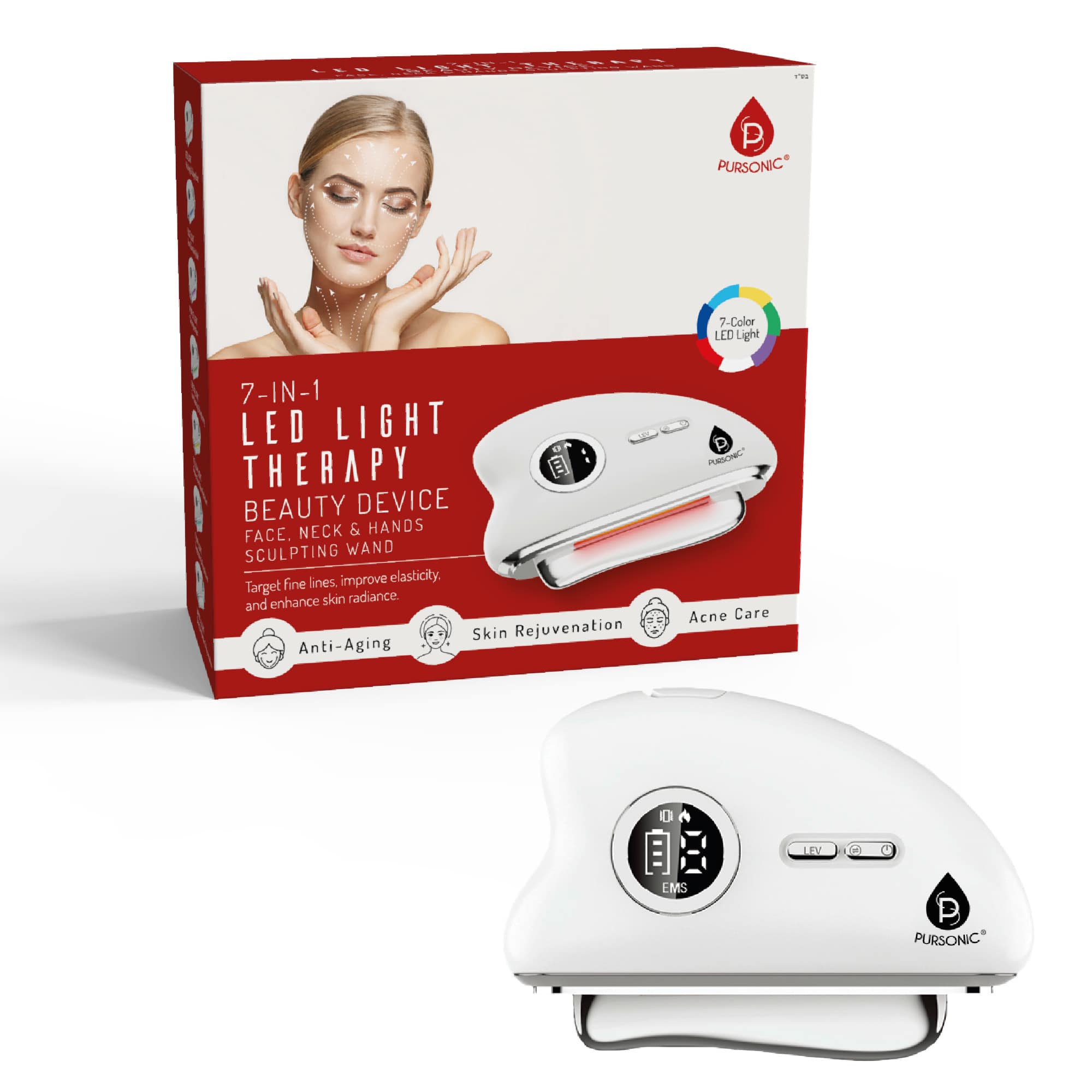 Pursonic 7-in-1 LED Light Therapy Beauty Wand – Zulily