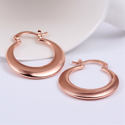 Rose Goldtone Smooth Hoop Earrings