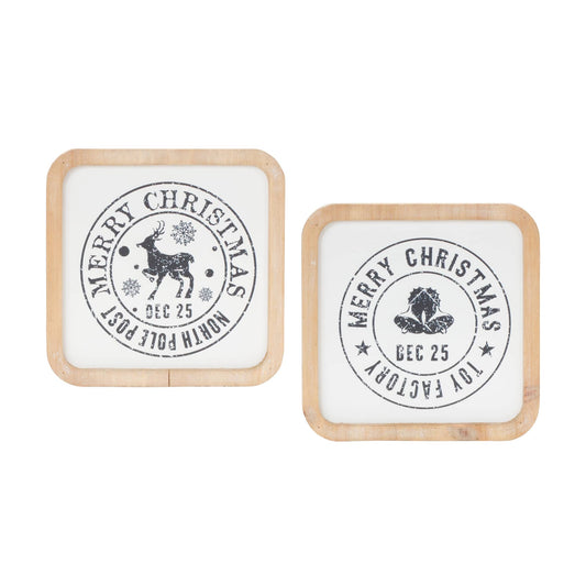 Melrose International Holiday Mail Stamp Plaque (Set of 12)