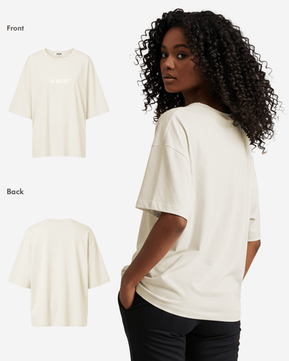 G West Womens Heavyweight Logo Wear Oversized T-Shirt