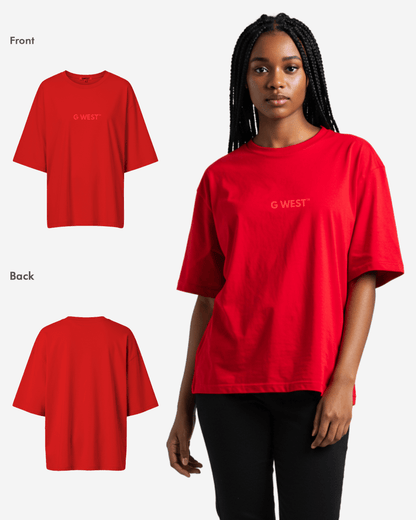 G West Womens Heavyweight Logo Wear Oversized T-Shirt