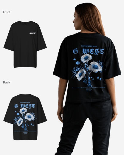 G West Womens Oversized Blue Garden Tee