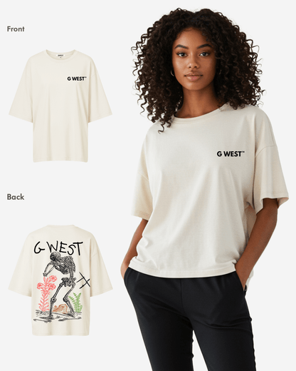 G West Womens Oversized Colors Of Life Tee
