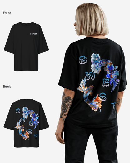 G West Womens Oversized Fish Lifestyle T Shirt