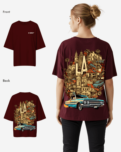 G West Womens Oversized La Culture Tee