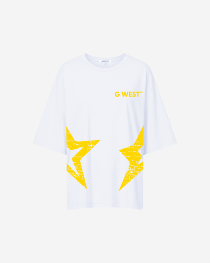 G West Womens Oversized Louisiana Arch Logo Black Tee