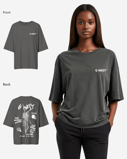G West Oversized Smoke Skeleton Tee - Women