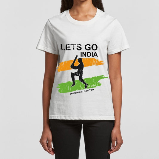 G West Women Cricket Lets Go India T-Shirt
