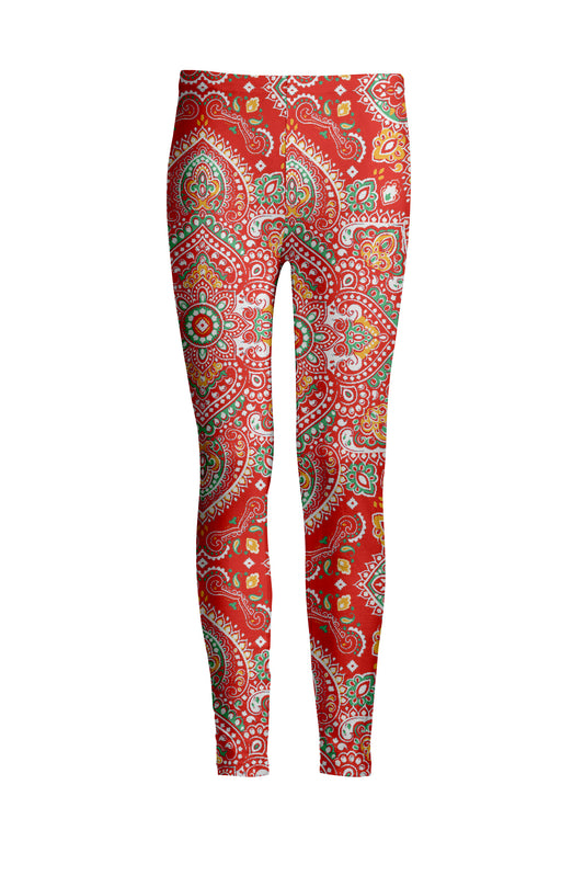 Red and Multicolor Paisley Motif-