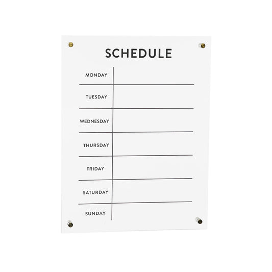 Melrose International Acrylic Dry Erase Weekly Calender 19"H