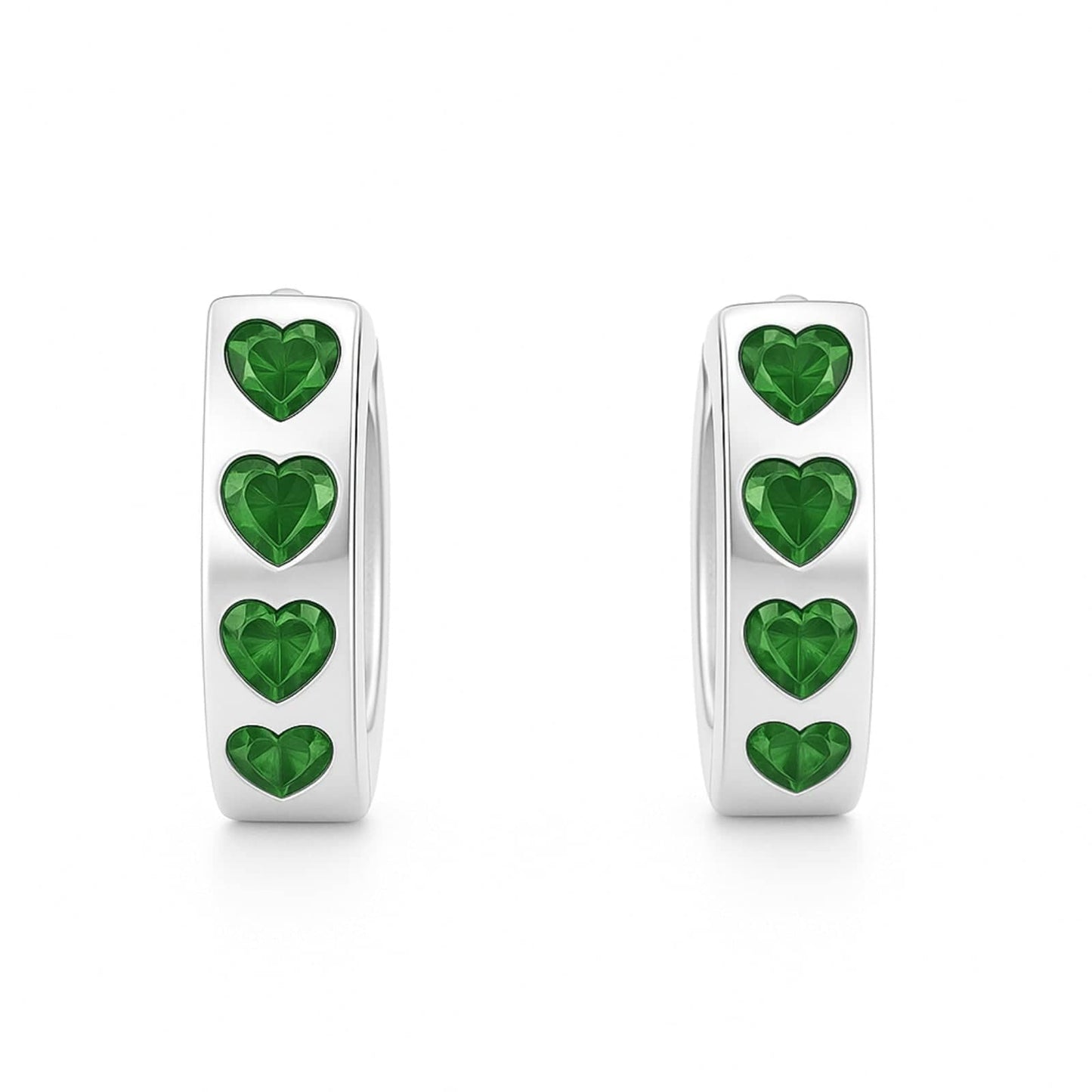 Emerald Heart Hoops