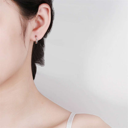 Silvertone Wave Huggie Earring